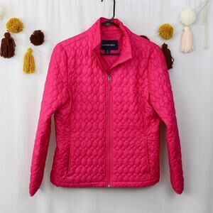 Lands' End Bright Pink Lightweight Quilted Puffer Jacket Size Small (6-8) Womens